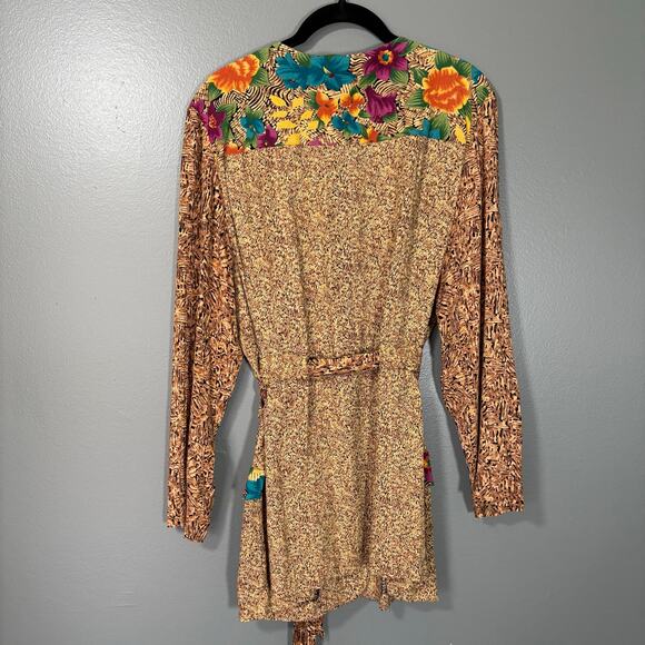 Carole Little Vintage 1990's Women's Beaded Leopard Print Long Blazer - Size M/L - Picture 7 of 7